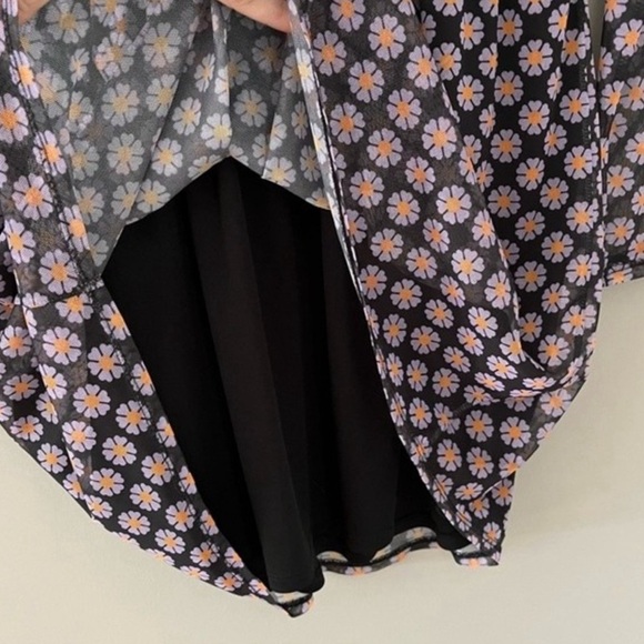 TOPSHOP “Love at First Scroll” First Floral Daisy Print Mesh Mini Dress Size M - Picture 9 of 12